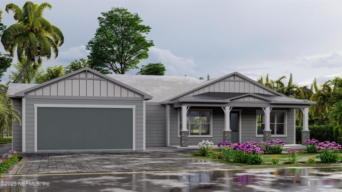 Attached, Exterior, Facade, Ranch