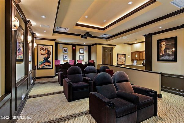 Home Theatre Room, Interior, Pendant Lights, Projection Screen, Recessed Lighting, Theatre Room
