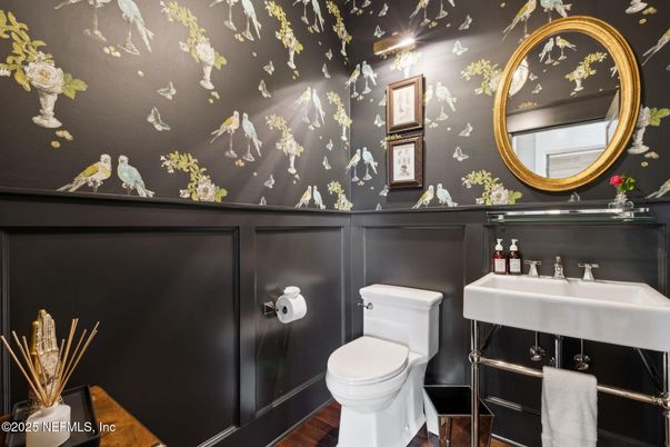 Bathroom, Interior, Wood Texture Flooring