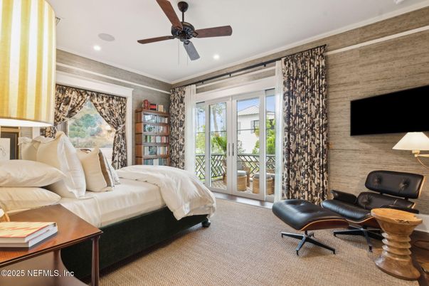 Bedroom, Interior, Recessed Lighting, Stone Walls