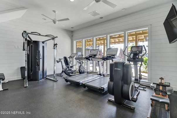 Fitness Equipment, Gym, Interior, Recessed Lighting