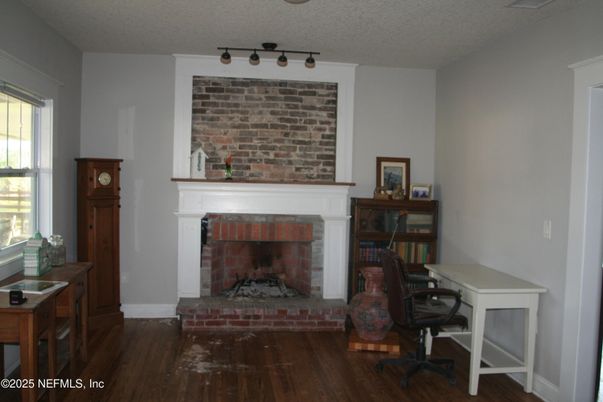 Fireplace, Interior, Wood Texture Flooring
