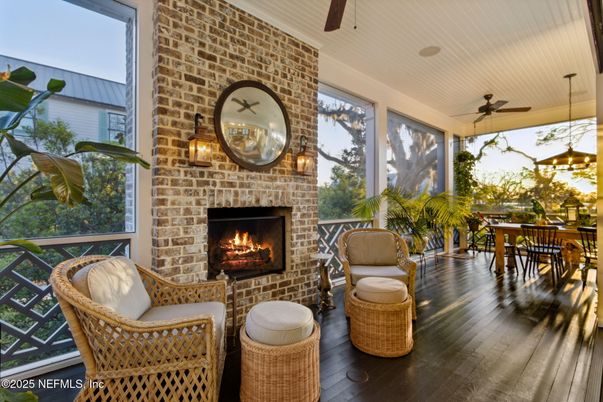Fireplace, Interior, Stone Walls, Wood Texture Flooring