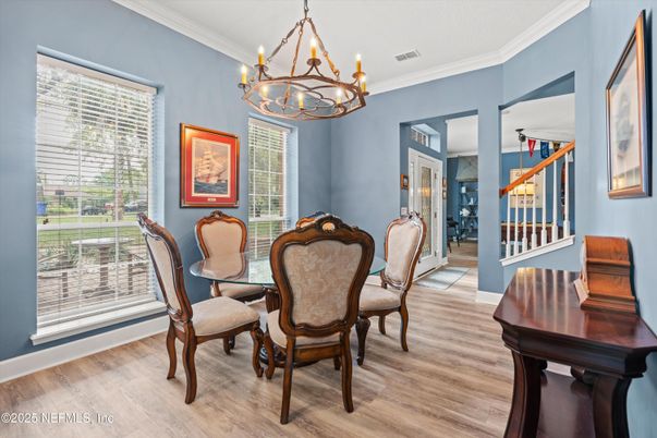 Chandelier, Dining room, Interior, Wood Texture Flooring