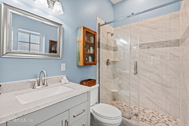 Bathroom, Glass Shower, Interior, Marble Walls