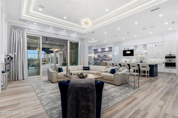 Interior, Kitchen, Living room, Pendant Lights, Recessed Lighting, Stainless Steel Appliances, Wood Texture Flooring