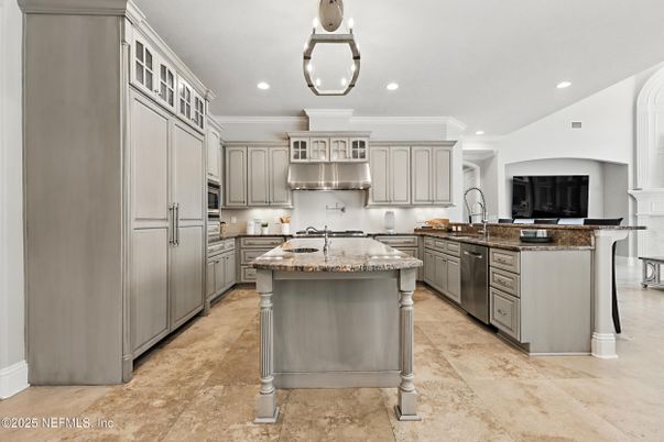 Interior, Kitchen, Pendant Lights, Recessed Lighting, Stainless Steel Appliances