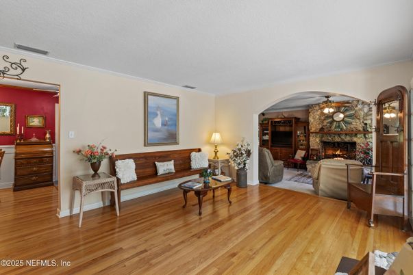 Fireplace, Interior, Living room, Stone Walls, Wood Texture Flooring