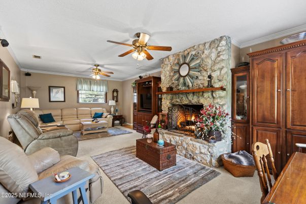 Fireplace, Interior, Living room, Stone Walls