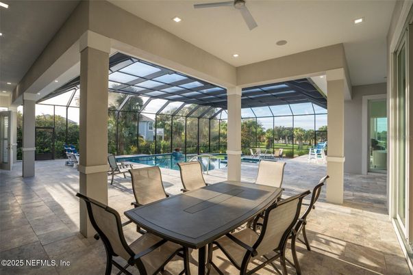 Dining room, Glass Ceilings, Interior, Pool, Recessed Lighting, Sun Room