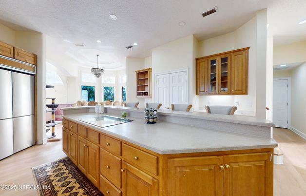 Dining room, Interior, Kitchen, Pendant Lights, Recessed Lighting, Wood Texture Flooring