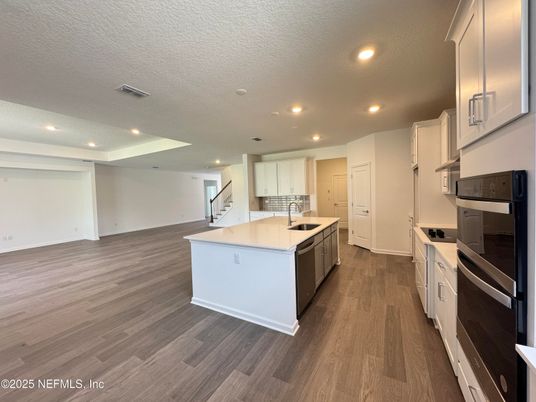 Interior, Kitchen, Recessed Lighting, Wood Texture Flooring