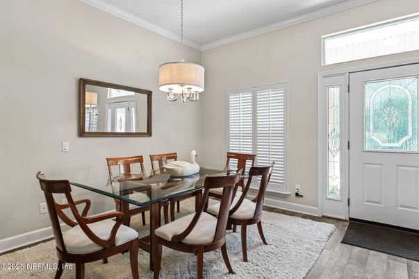 Chandelier, Dining room, Interior, Wood Texture Flooring