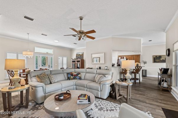 Dining room, Interior, Kitchen, Living room, Pendant Lights, Recessed Lighting, Wood Texture Flooring
