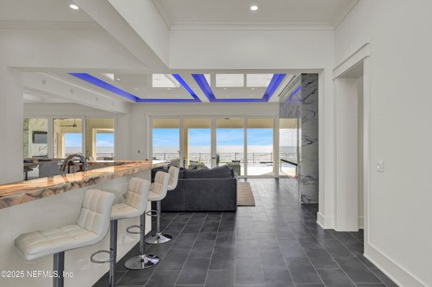 Interior, Living room, Marble Walls, Recessed Lighting