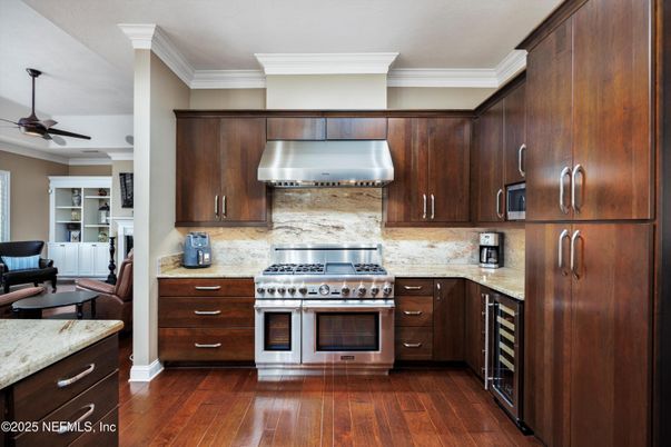 Interior, Kitchen, Stainless Steel Appliances, Wood Texture Flooring
