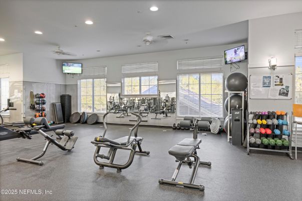 Fitness Equipment, Gym, Interior, Recessed Lighting