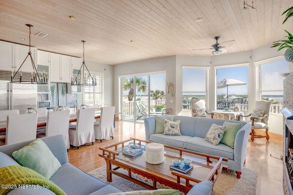Dining room, Interior, Kitchen, Living room, Pendant Lights, Recessed Lighting, Wooden Ceilings, Wood Texture Flooring