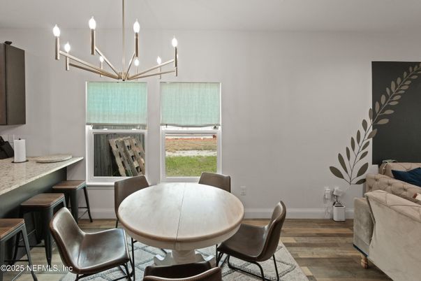 Chandelier, Dining room, Interior, Wood Texture Flooring