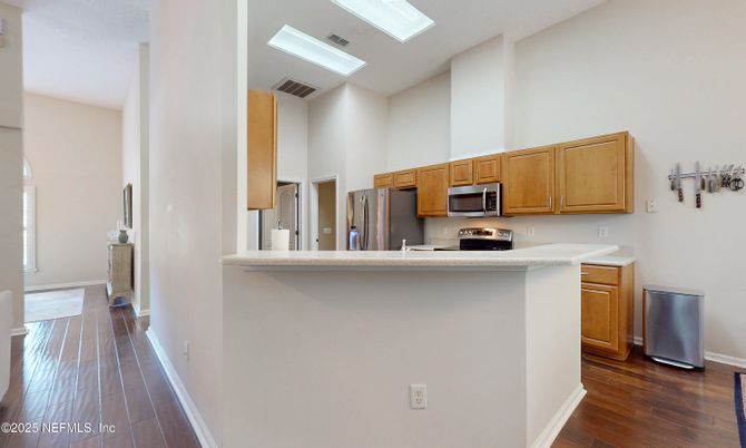 Interior, Kitchen, Stainless Steel Appliances, Wood Texture Flooring