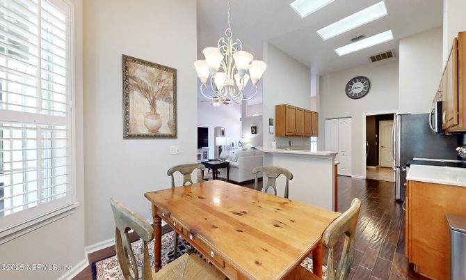 Chandelier, Dining room, Interior, Kitchen, Wood Texture Flooring