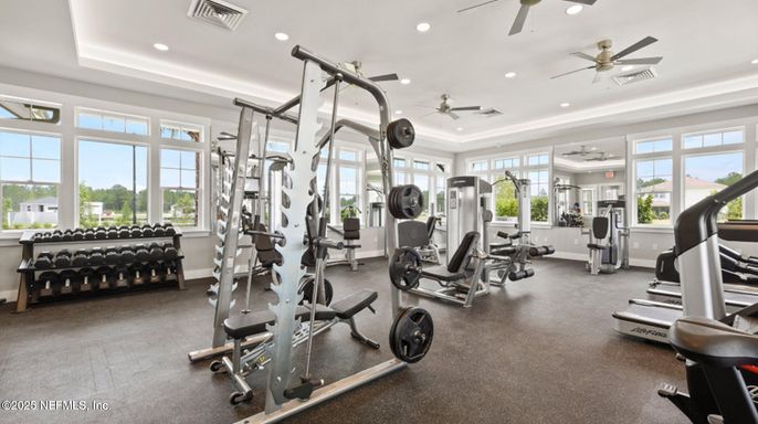 Fitness Equipment, Gym, Interior, Recessed Lighting