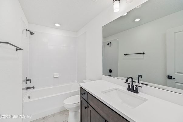 Bathroom, Dual Sink Vanities, Interior, Marble, Recessed Lighting