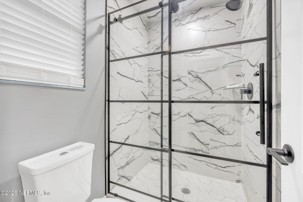 Bathroom, Glass Shower, Interior, Marble Walls