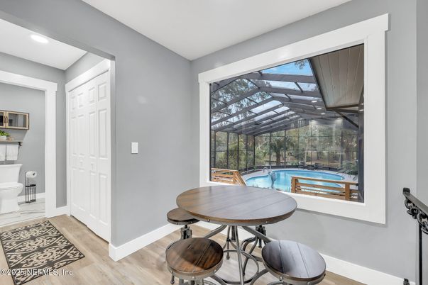 Glass Ceilings, Interior, Recessed Lighting, Sun Room, Wood Texture Flooring