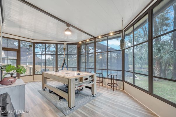 Game Room, Interior, Sun Room, Wood Texture Flooring