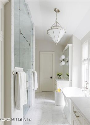 Bathroom, Glass Shower, Interior, Marble