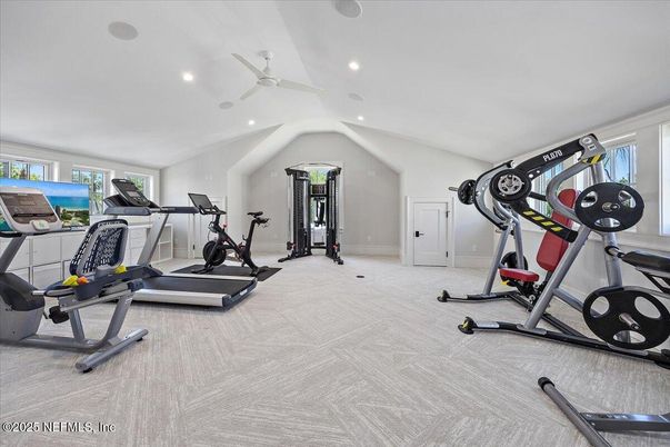 Fitness Equipment, Gym, Interior, Recessed Lighting