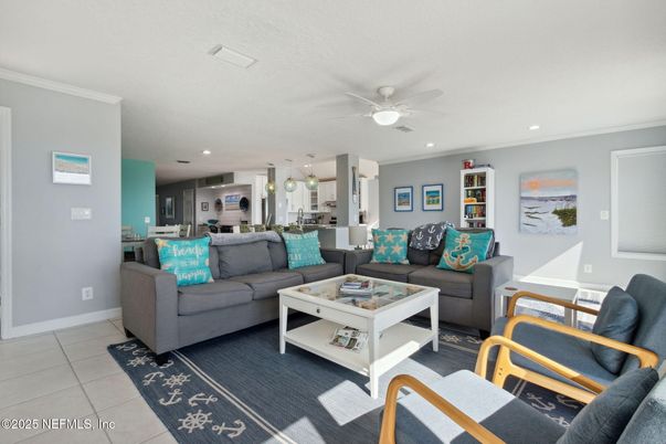 Dining room, Interior, Kitchen, Living room, Recessed Lighting