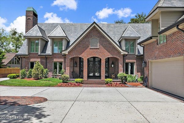 Attached, Exterior, Facade, Brick Facade, Tudor Revival