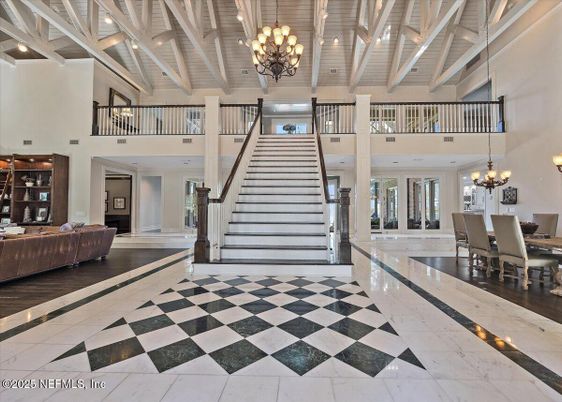 Chandelier, Dining room, Interior, Marble