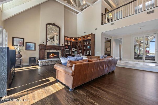 Fireplace, Interior, Living room, Wood Texture Flooring