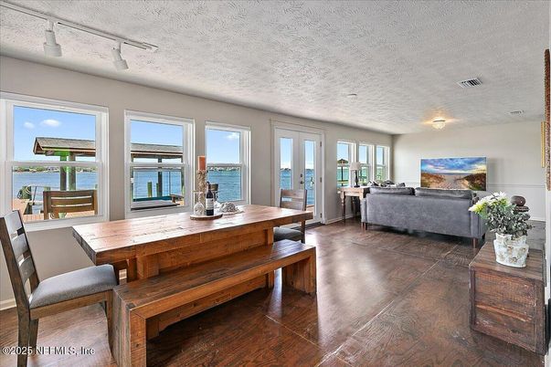 Dining room, Interior, Living room, Water, Wood Texture Flooring