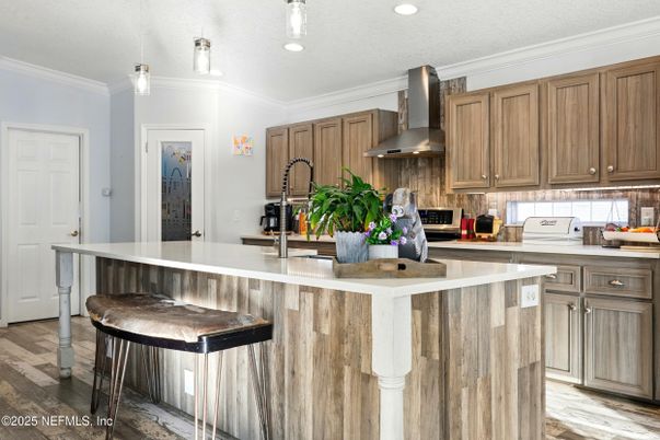 Interior, Kitchen, Recessed Lighting, Wood Texture Flooring