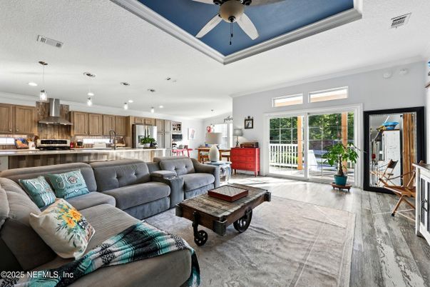 Interior, Kitchen, Living room, Pendant Lights, Recessed Lighting, Stainless Steel Appliances, Wood Texture Flooring