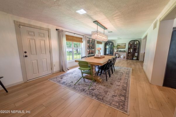 Chandelier, Dining room, Interior, Wood Texture Flooring