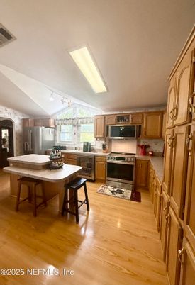Interior, Kitchen, Stainless Steel Appliances, Wood Texture Flooring