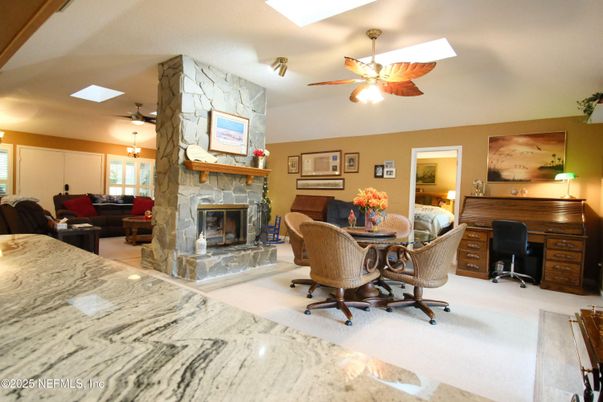 Fireplace, Home Office, Interior, Living room, Stone Walls