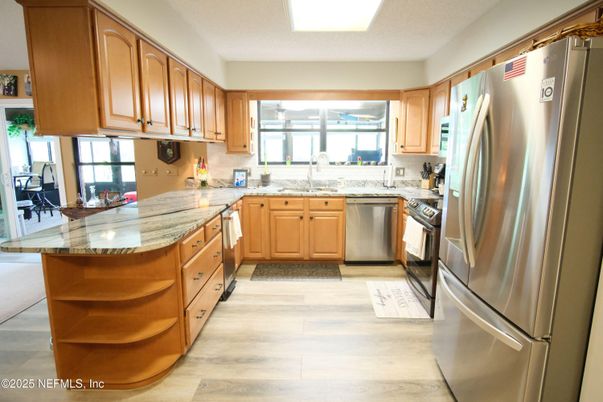 Interior, Kitchen, Stainless Steel Appliances, Wood Texture Flooring