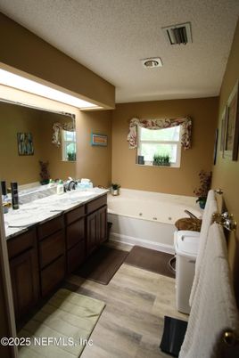 Bathroom, Dual Sink Vanities, Interior, Wood Texture Flooring
