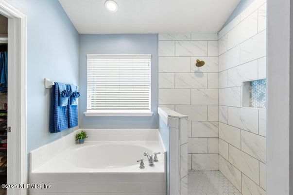 Bathroom, Interior, Marble Walls, Recessed Lighting
