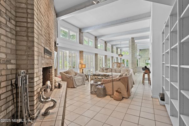 Fireplace, Interior, Living room, Stone Walls