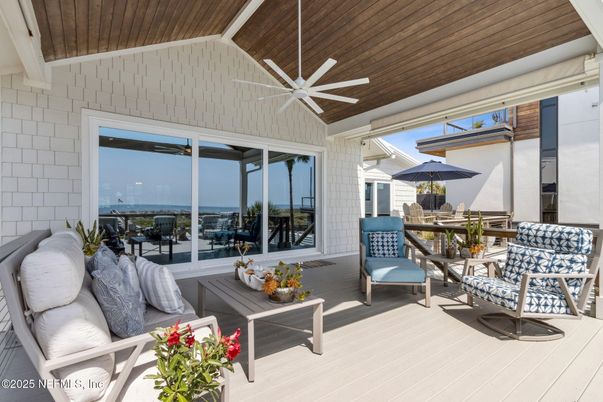 Exterior, Interior, Sun Room, Water, Wooden Ceilings, Wood Texture Flooring