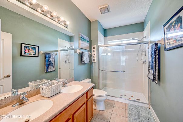 Bathroom, Dual Sink Vanities, Glass Shower, Interior