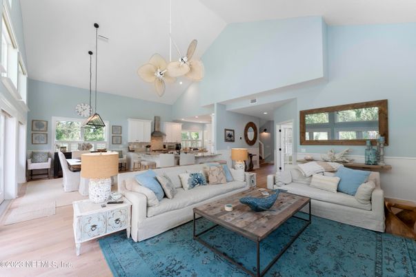 Dining room, Interior, Kitchen, Living room, Pendant Lights, Recessed Lighting, Wood Texture Flooring