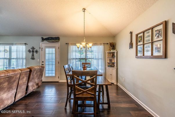 Chandelier, Dining room, Interior, Wood Texture Flooring